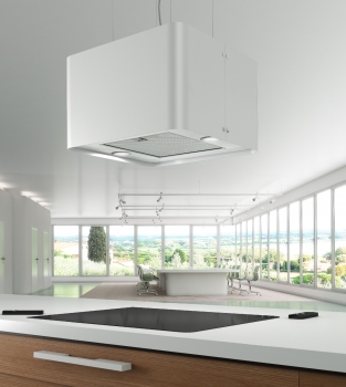 Inselhaube Villa / Aria /    45 X 45 cm, Edelstahl /weiß  lackiert   von Airforce