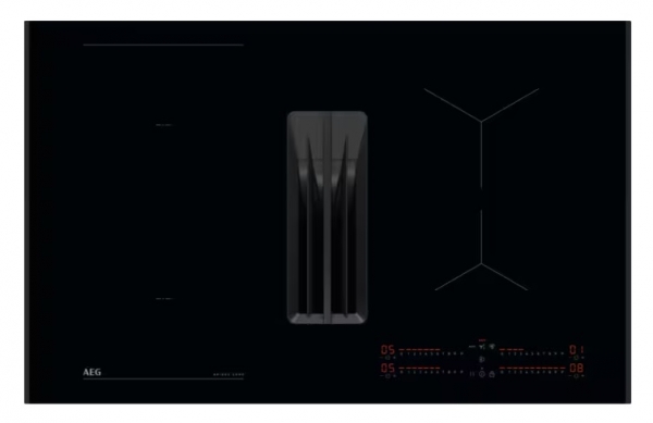 AEG XUB6845AB Autarkes Kochfeld mit integriertem Dunstabzug / Muldenlüfter / Abluft / Abluft oder Umluft / 80cm